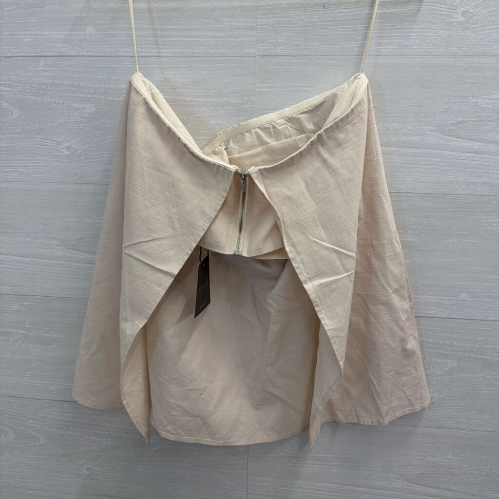 Le Lis Beige Strapless Top Medium