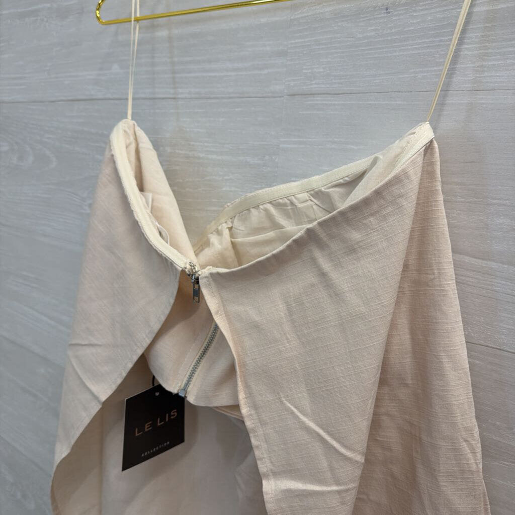 Le Lis Beige Strapless Top Medium