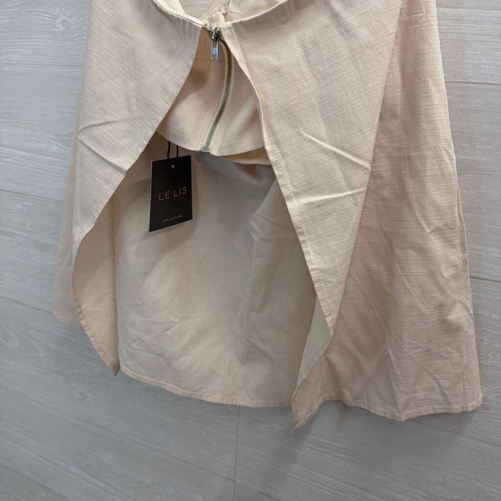 Le Lis Beige Strapless Top Medium