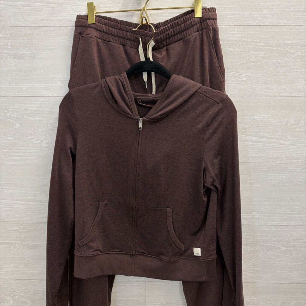 Vuori Soft Brown Zip Up Hooded Jacket/ Jogger Set Small