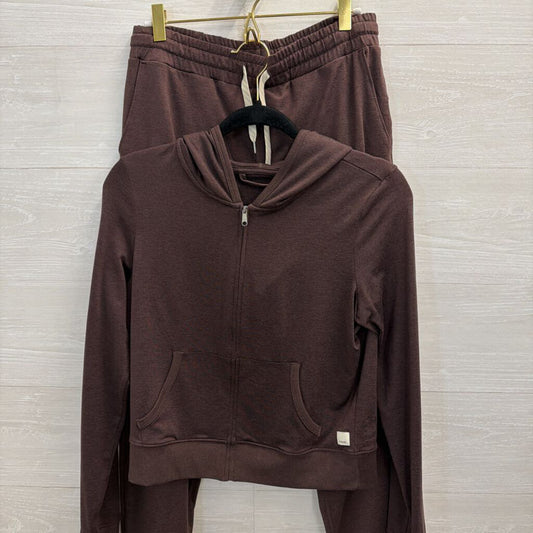 Vuori Soft Brown Zip Up Hooded Jacket/ Jogger Set Small