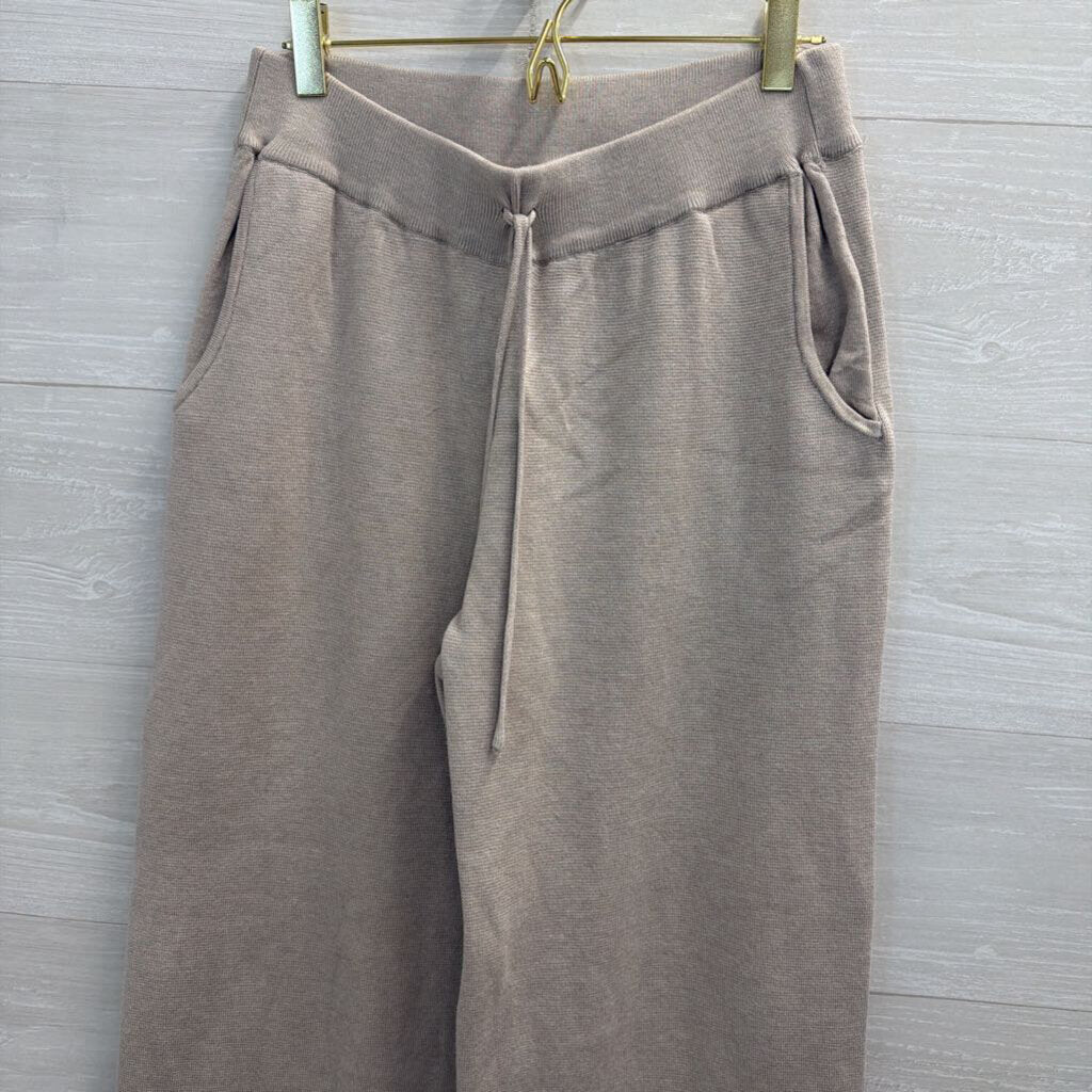 Cyrus Grey Knit Wide Leg Sweater Pants Small