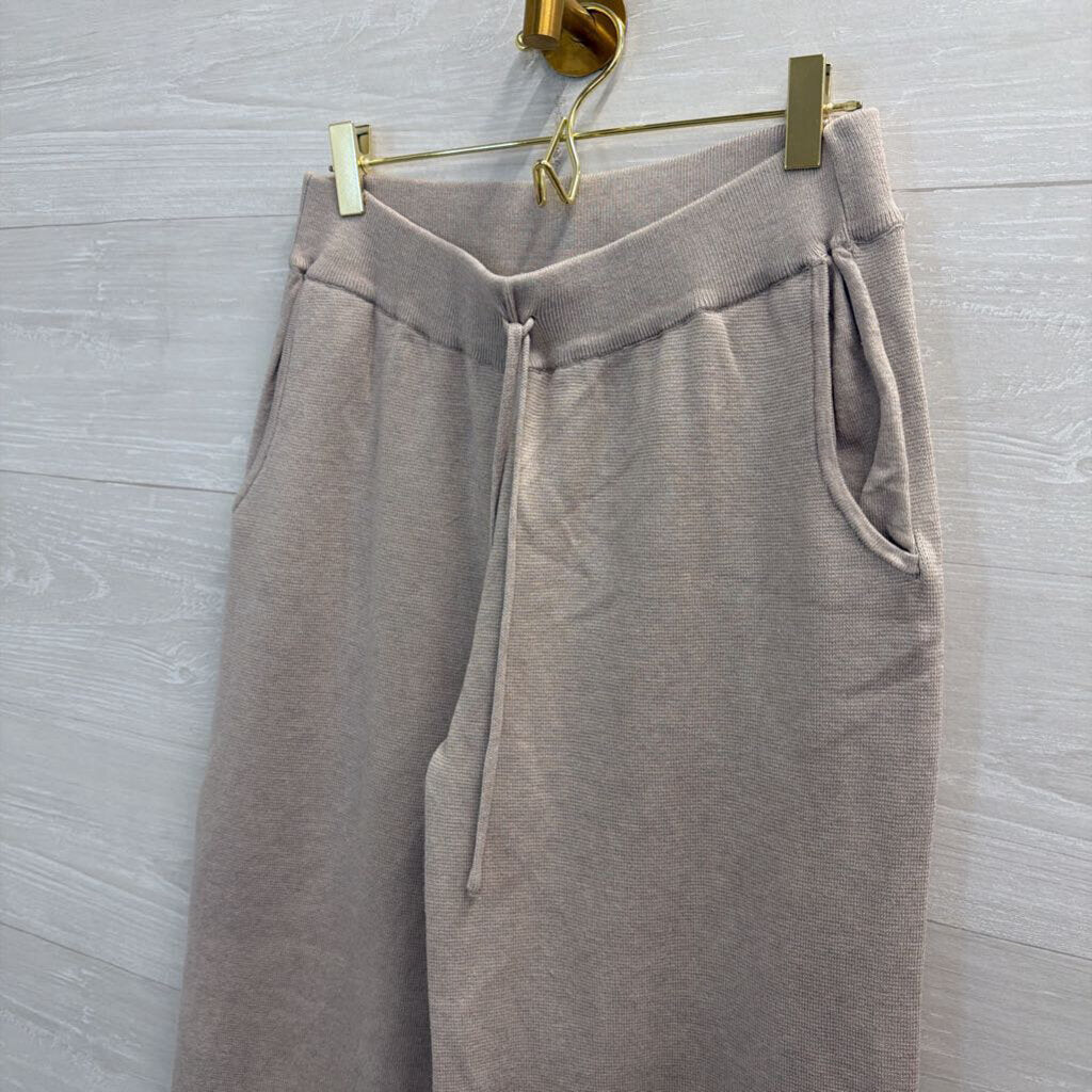 Cyrus Grey Knit Wide Leg Sweater Pants Small