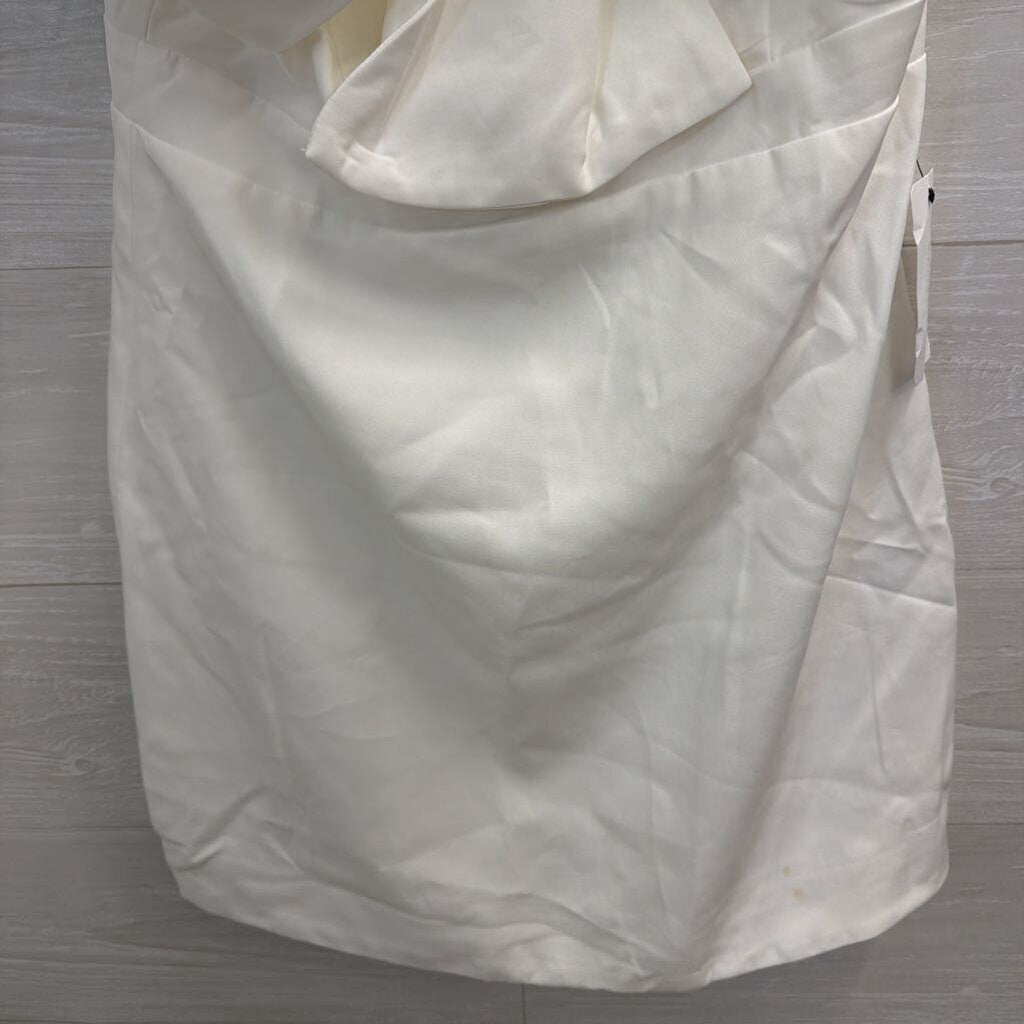 American Threads White One Shoulder Dress Large