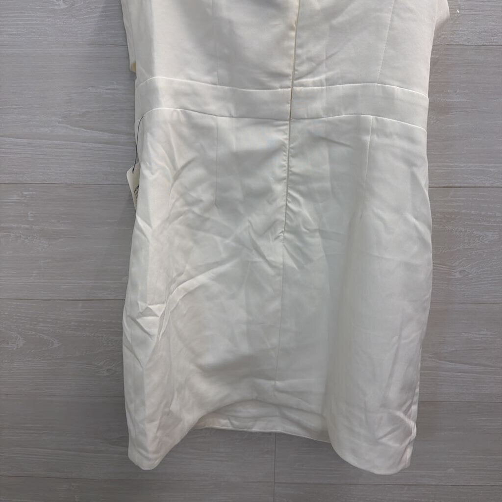 American Threads White One Shoulder Dress Large