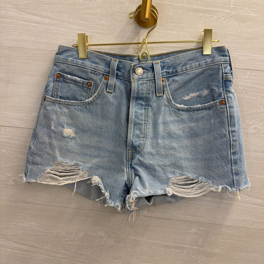 Levi Light Wash 501 Cutoff Denim Shorts 26