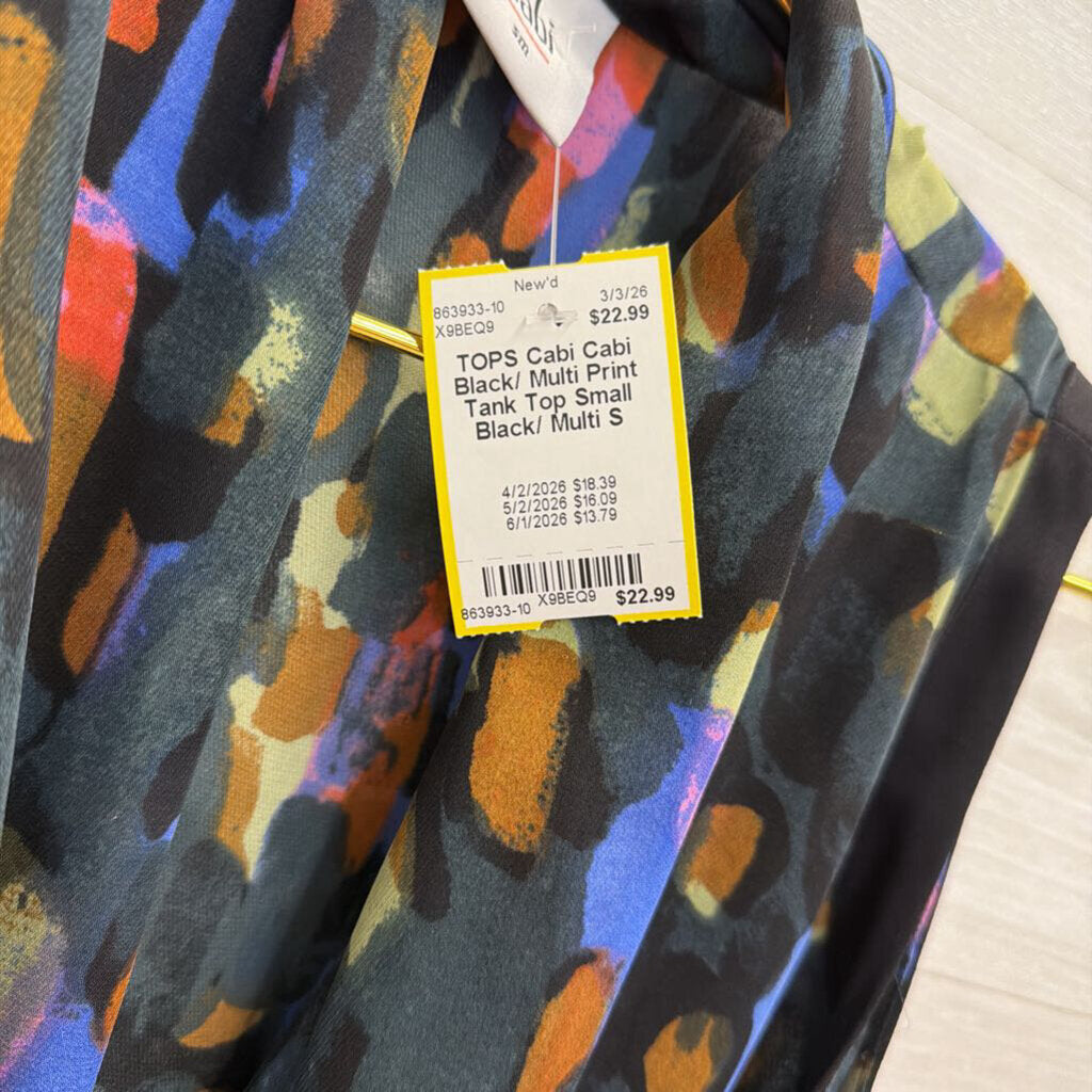 Cabi Black/ Multi Print Tank Top Small