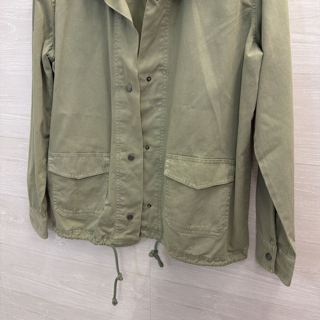 True Craft Green Lightweight Snap Front Jacket Large