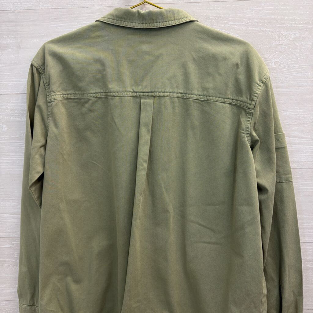 True Craft Green Lightweight Snap Front Jacket Large