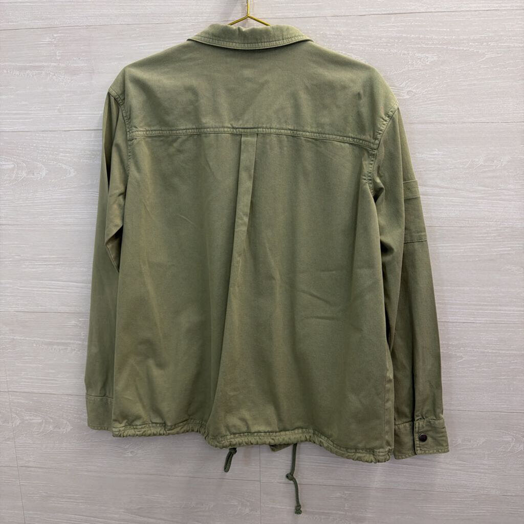 True Craft Green Lightweight Snap Front Jacket Large