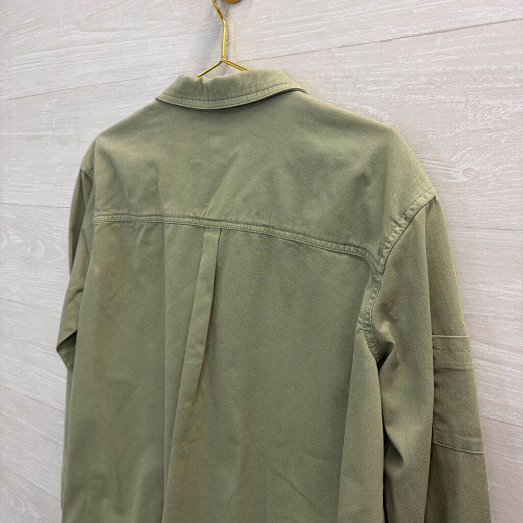True Craft Green Lightweight Snap Front Jacket Large