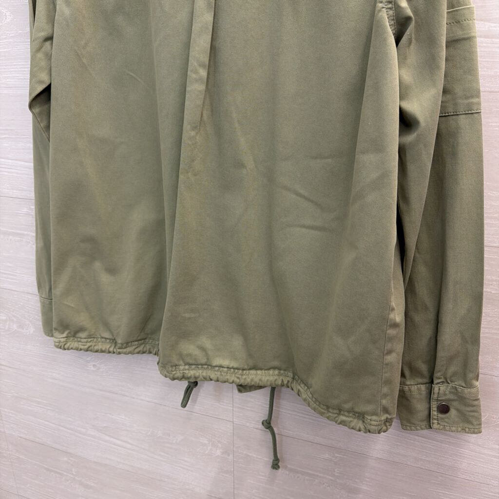 True Craft Green Lightweight Snap Front Jacket Large