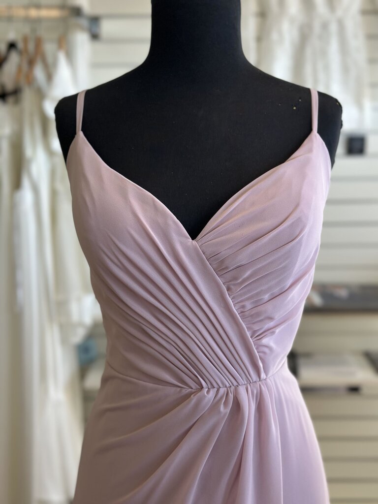 Christina Wu Blush Pink Ruched Detail Long Formal Dress 12