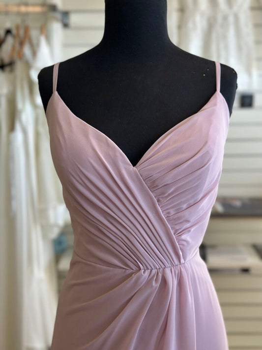 Christina Wu Blush Pink Ruched Detail Long Formal Dress 12