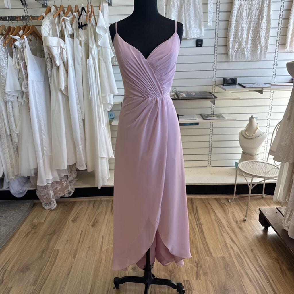 Christina Wu Blush Pink Ruched Detail Long Formal Dress 12