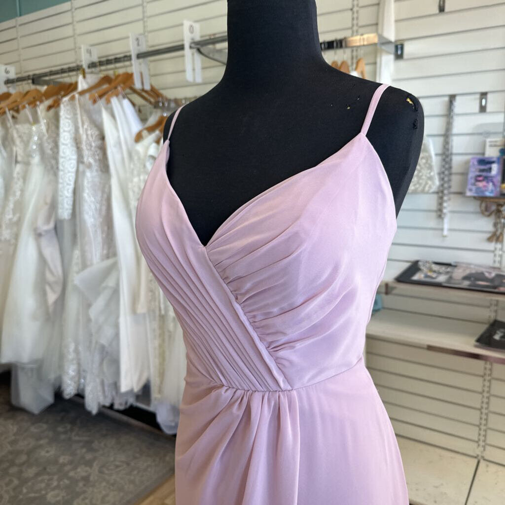 Christina Wu Blush Pink Ruched Detail Long Formal Dress 12
