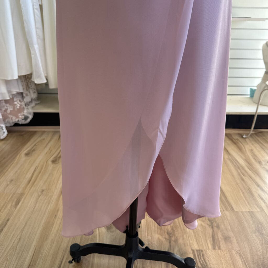 Christina Wu Blush Pink Ruched Detail Long Formal Dress 12