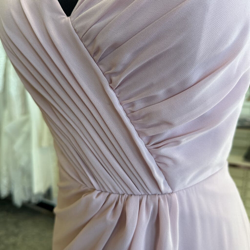 Christina Wu Blush Pink Ruched Detail Long Formal Dress 12