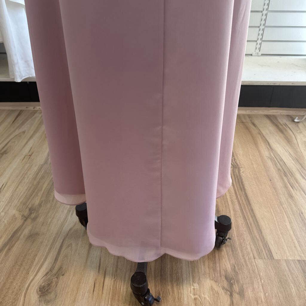 Christina Wu Blush Pink Ruched Detail Long Formal Dress 12