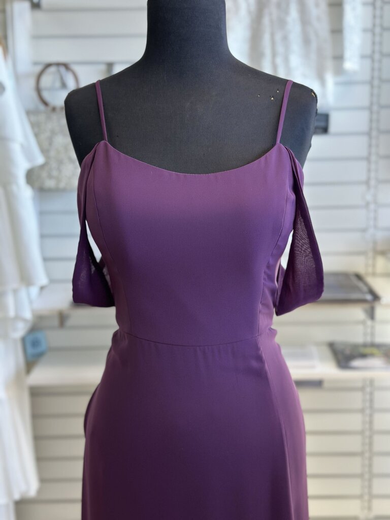 JB Purple Chiffon Off Shoulder Long Formal Dress 14