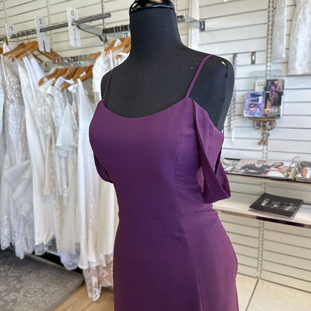 JB Purple Chiffon Off Shoulder Long Formal Dress 14