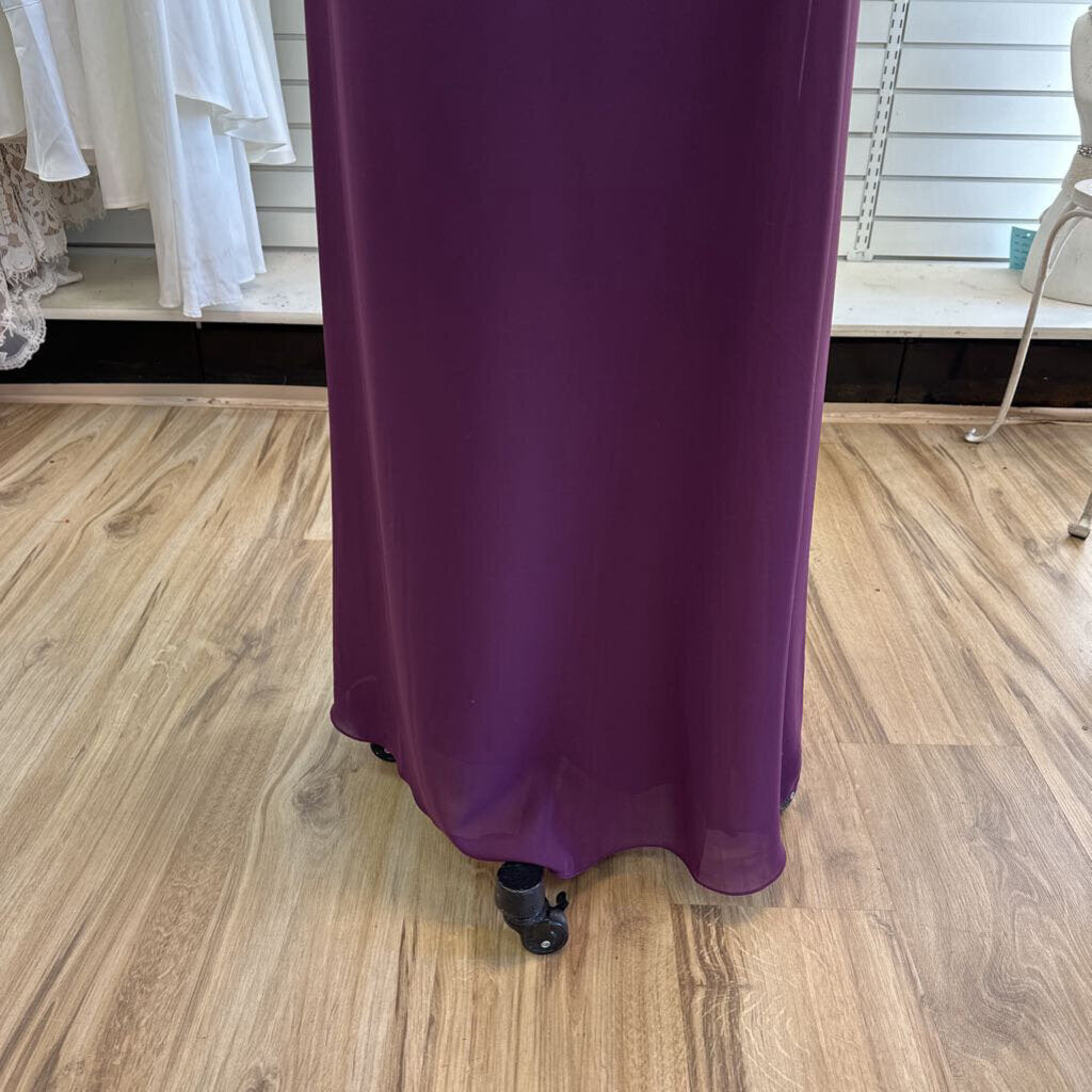 JB Purple Chiffon Off Shoulder Long Formal Dress 14