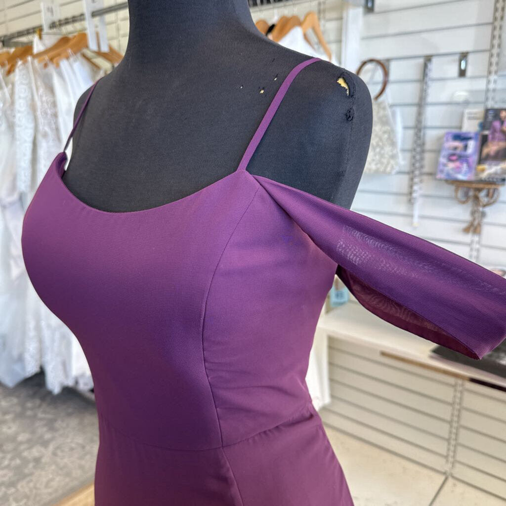 JB Purple Chiffon Off Shoulder Long Formal Dress 14