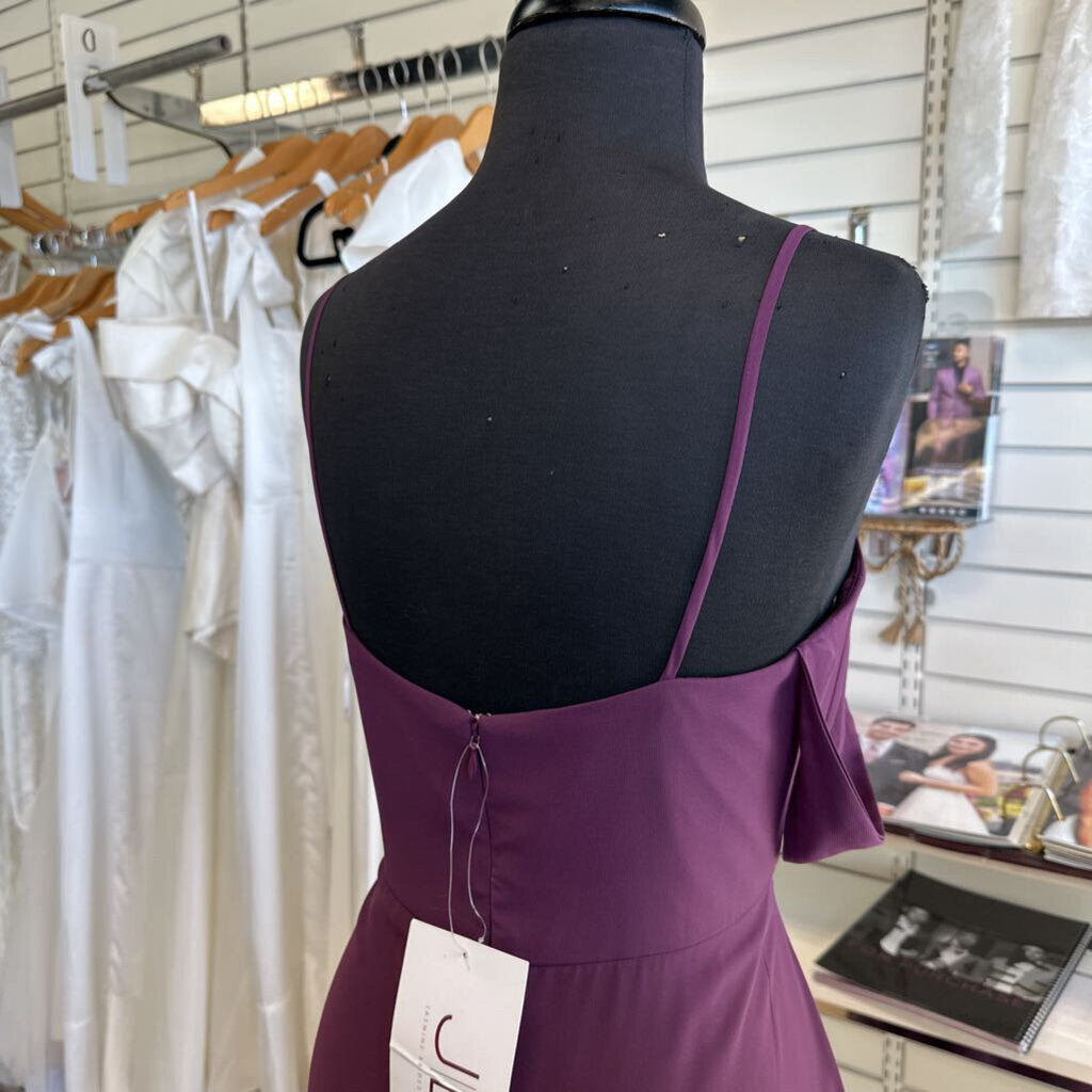 JB Purple Chiffon Off Shoulder Long Formal Dress 14