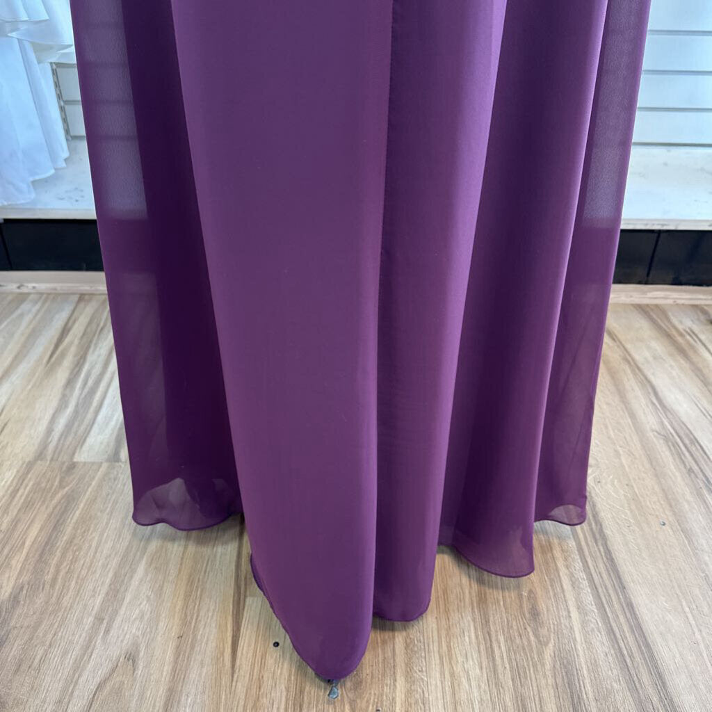 JB Purple Chiffon Off Shoulder Long Formal Dress 14