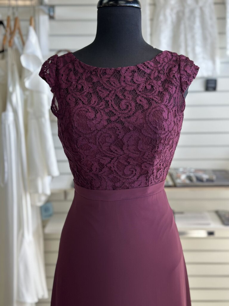 JB Burgundy Lace Top Long Formal Dress 00