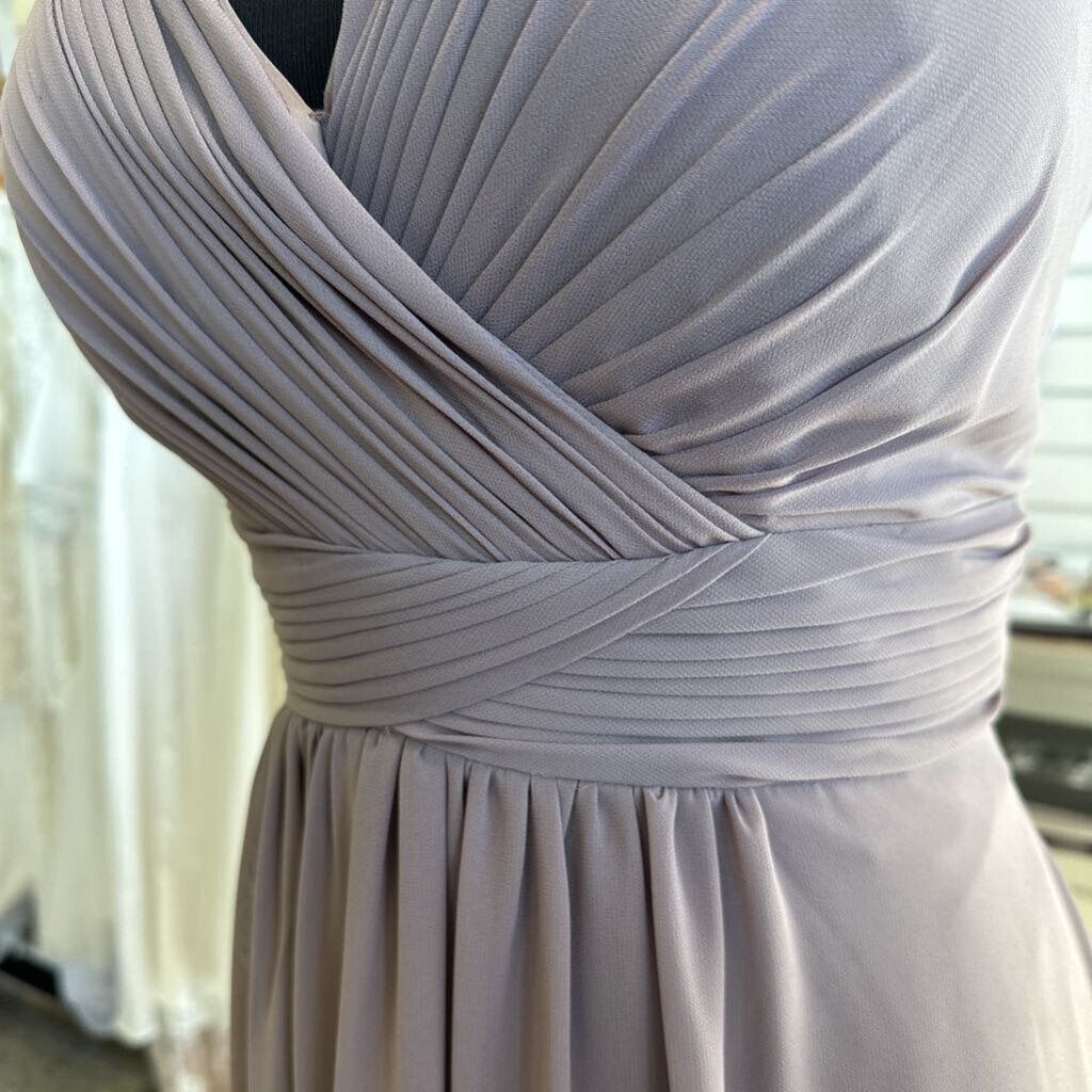 Christina Wu Grey V Neck Long Formal Dress 12