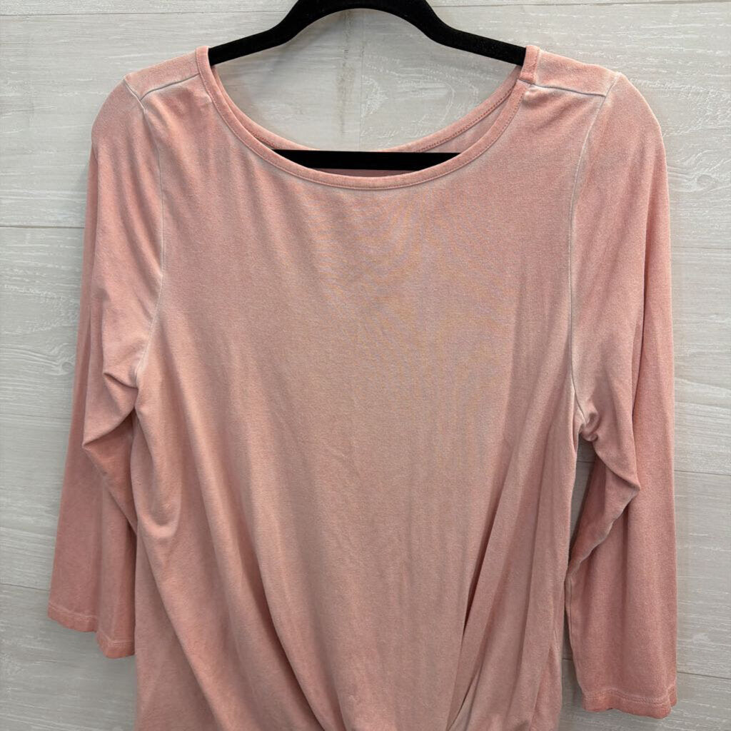 Cupio Pink Side Knot Long Sleeve Top Medium