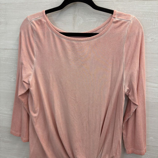 Cupio Pink Side Knot Long Sleeve Top Medium