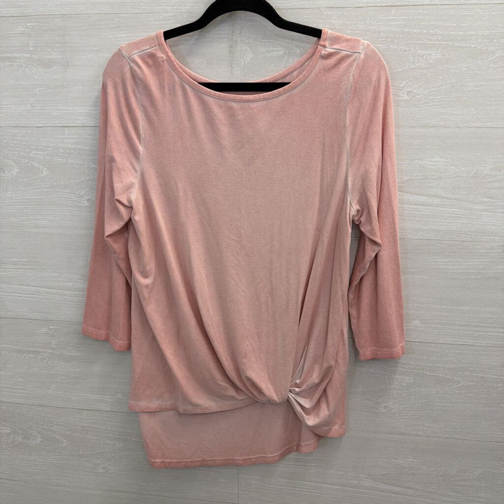 Cupio Pink Side Knot Long Sleeve Top Medium
