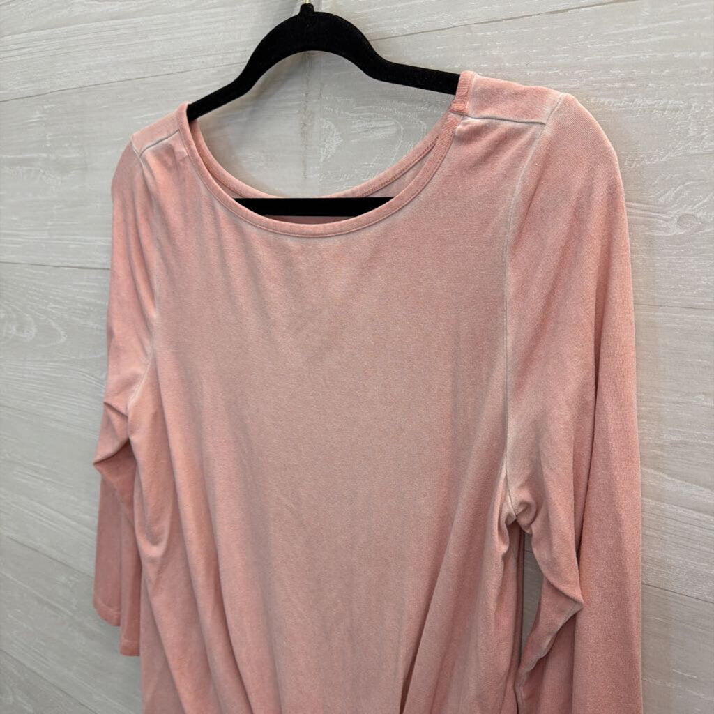 Cupio Pink Side Knot Long Sleeve Top Medium