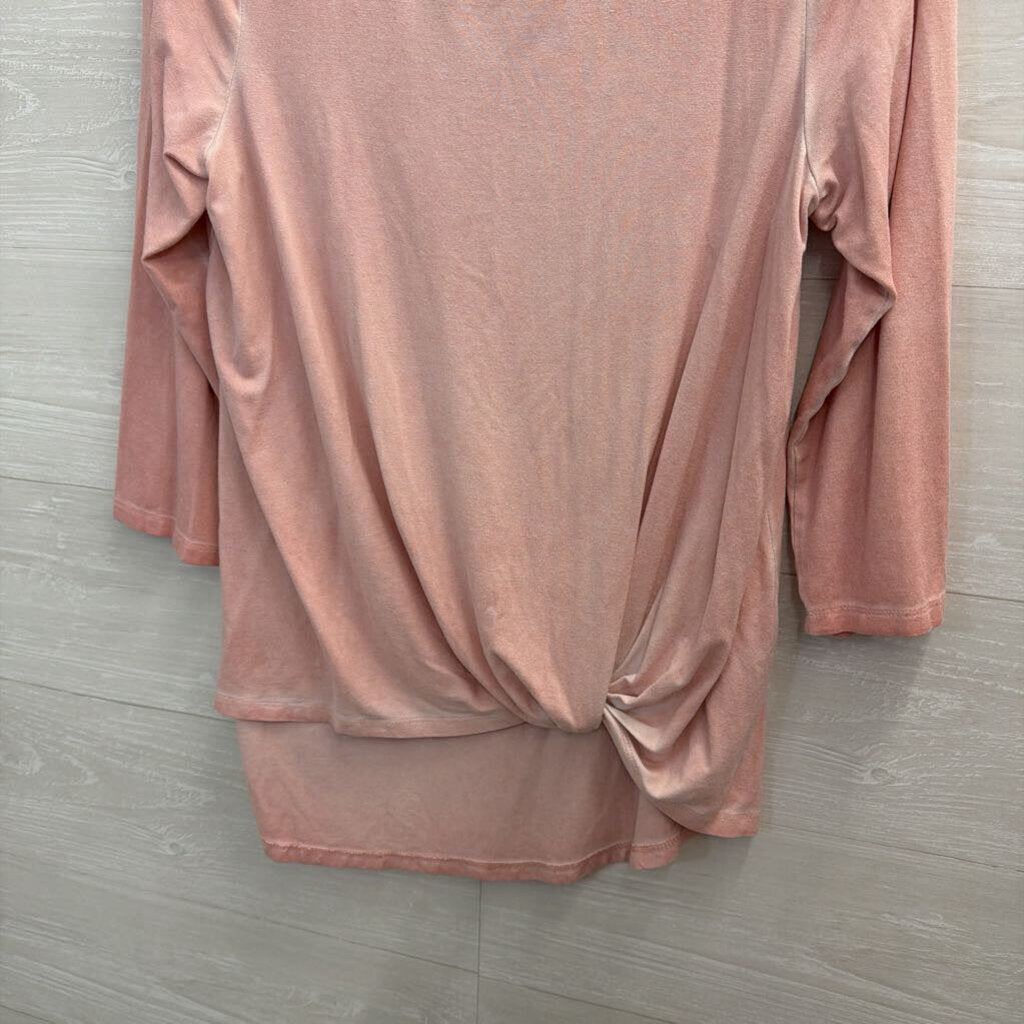 Cupio Pink Side Knot Long Sleeve Top Medium