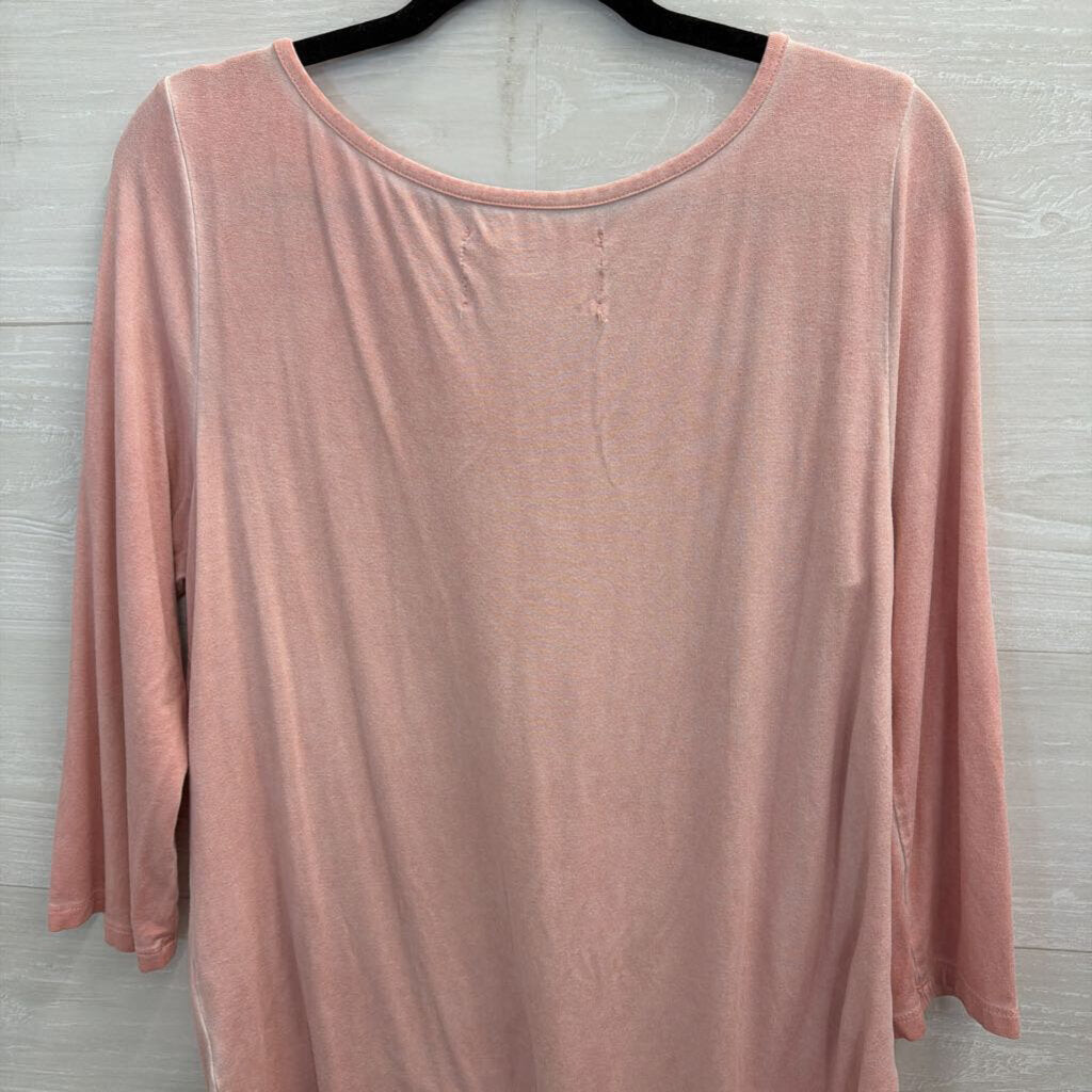 Cupio Pink Side Knot Long Sleeve Top Medium
