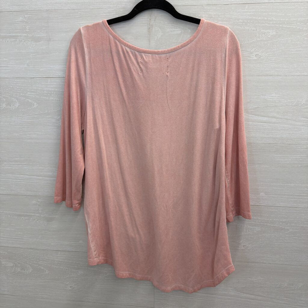 Cupio Pink Side Knot Long Sleeve Top Medium