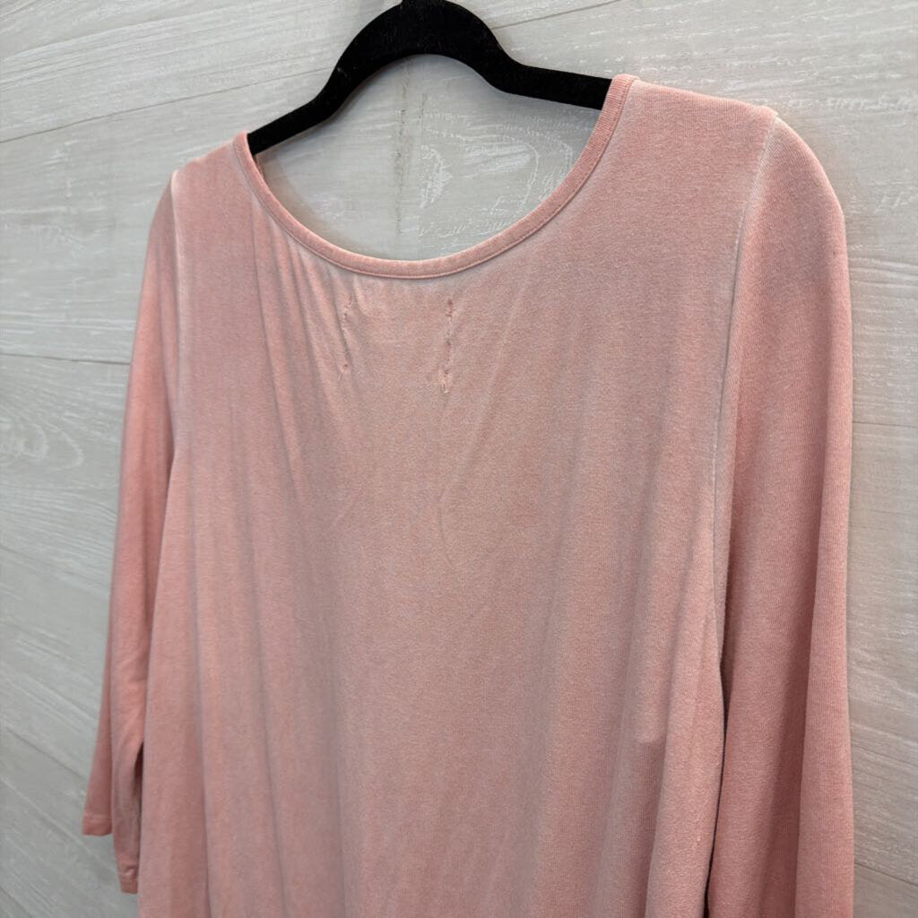 Cupio Pink Side Knot Long Sleeve Top Medium