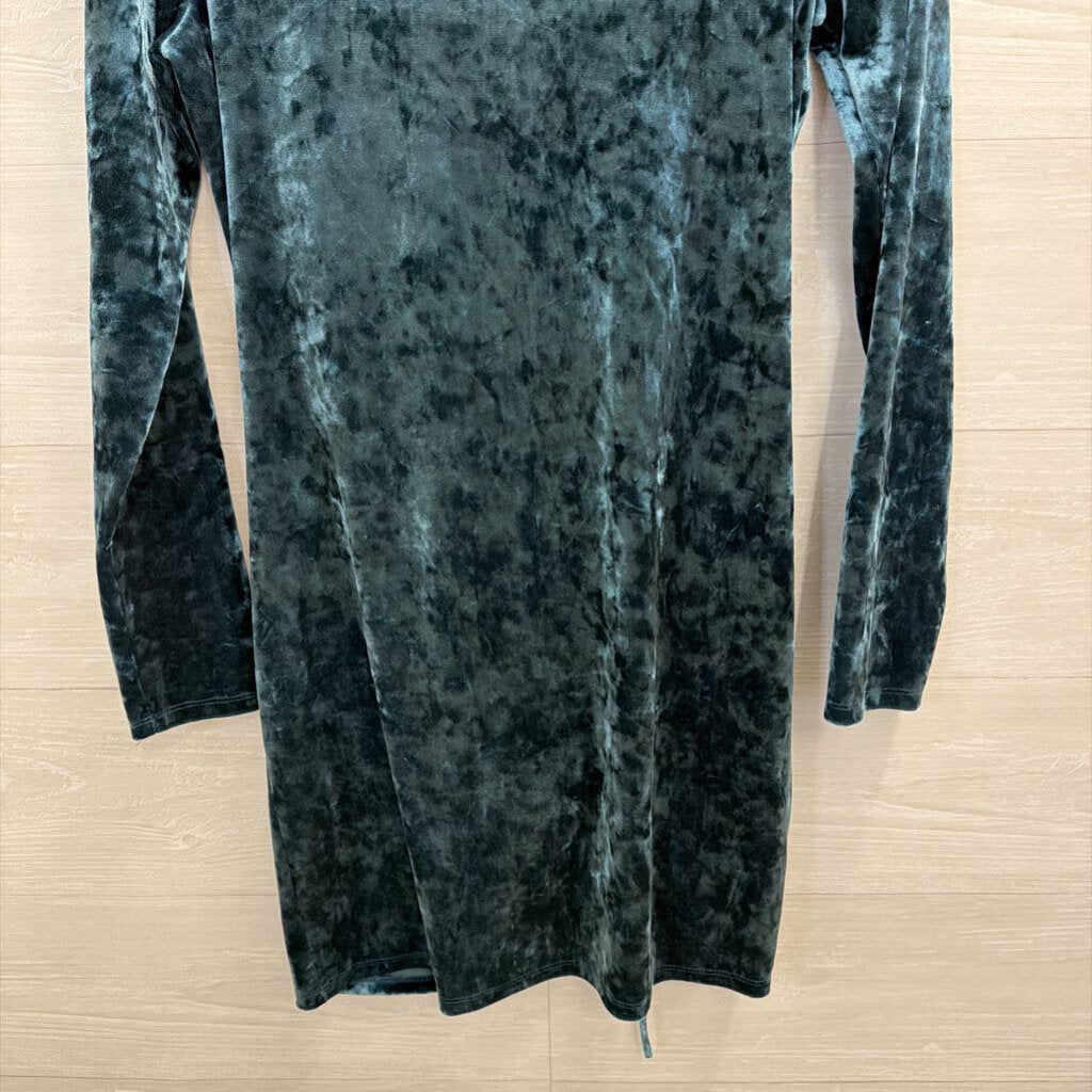 Live To Be Spoiled Blue Velvet Long Sleeve Side Scrunch Long Sleeve Top XXL