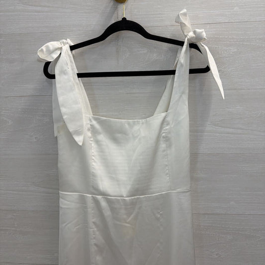 Show Me Your Mumu White Silky Tie Strap Maxi Dress Large