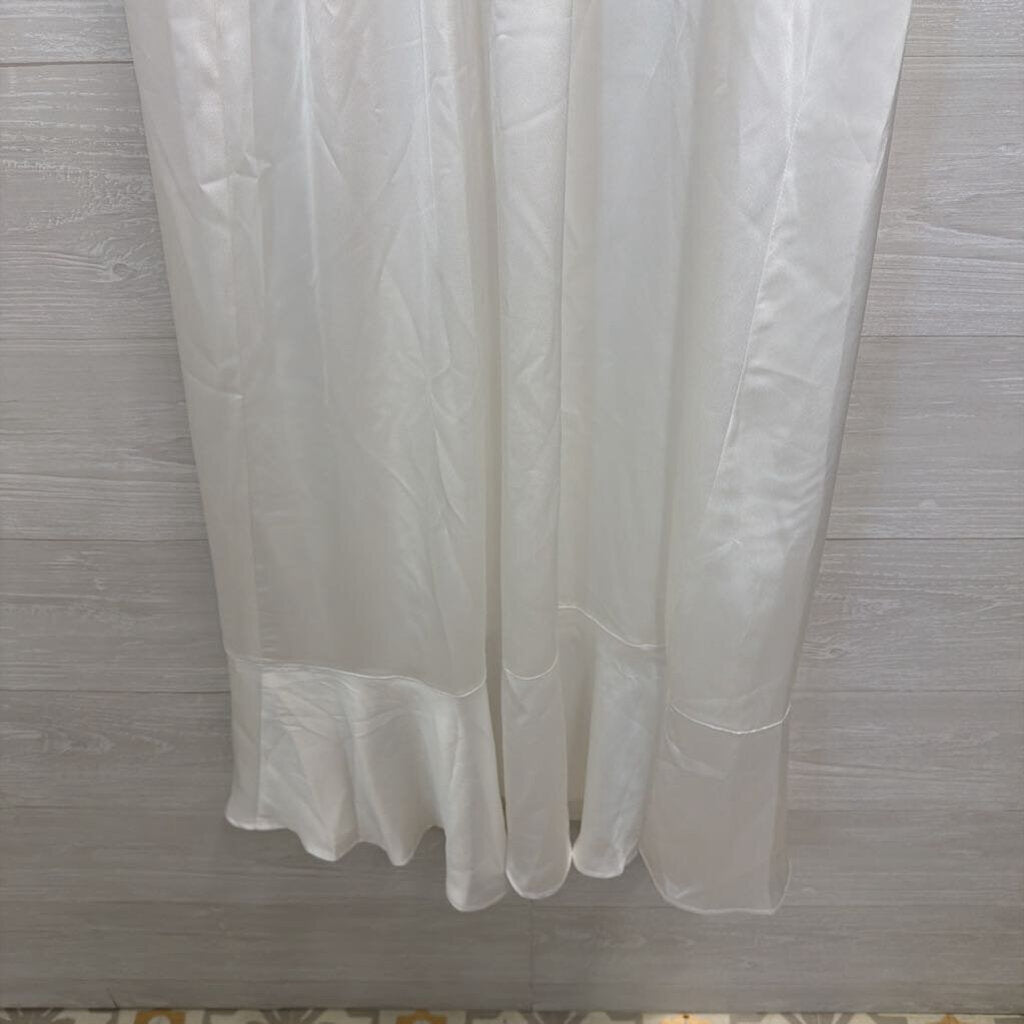 Show Me Your Mumu White Silky Tie Strap Maxi Dress Extra Large