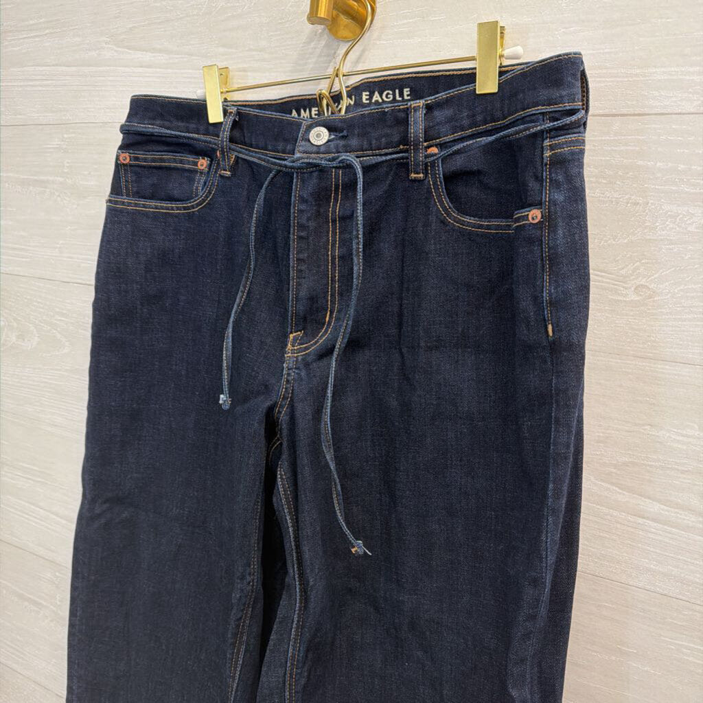 American Eagle Dark Wash Barrel Jeans 12