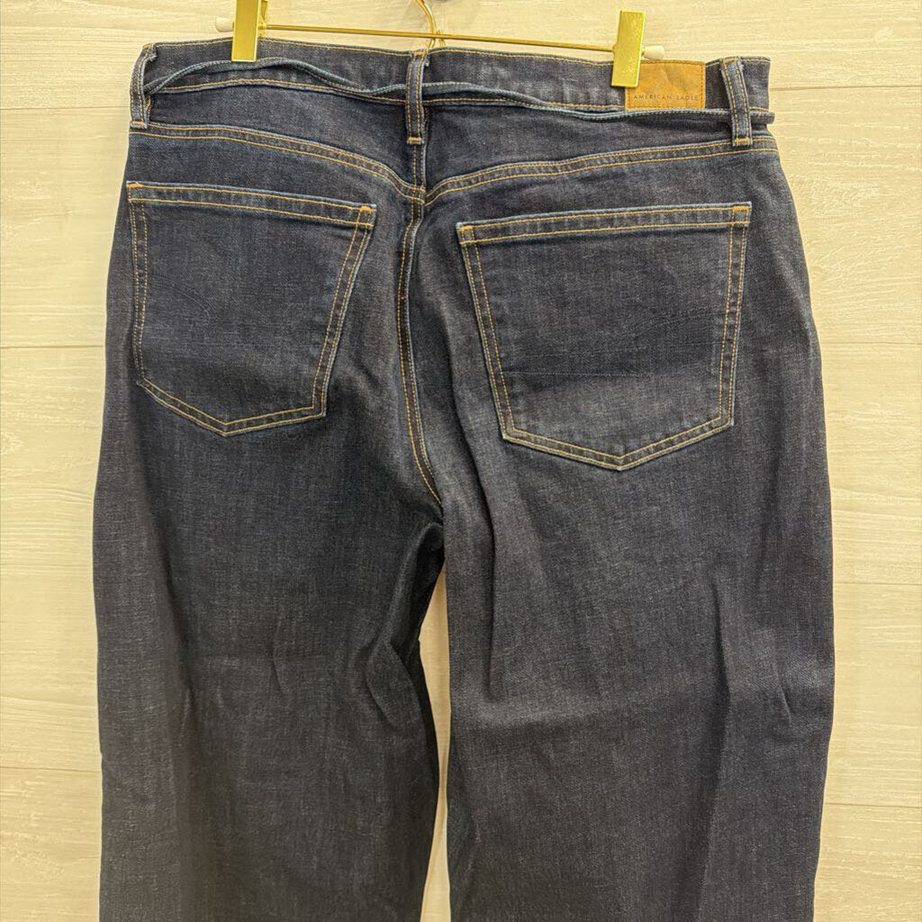 American Eagle Dark Wash Barrel Jeans 12