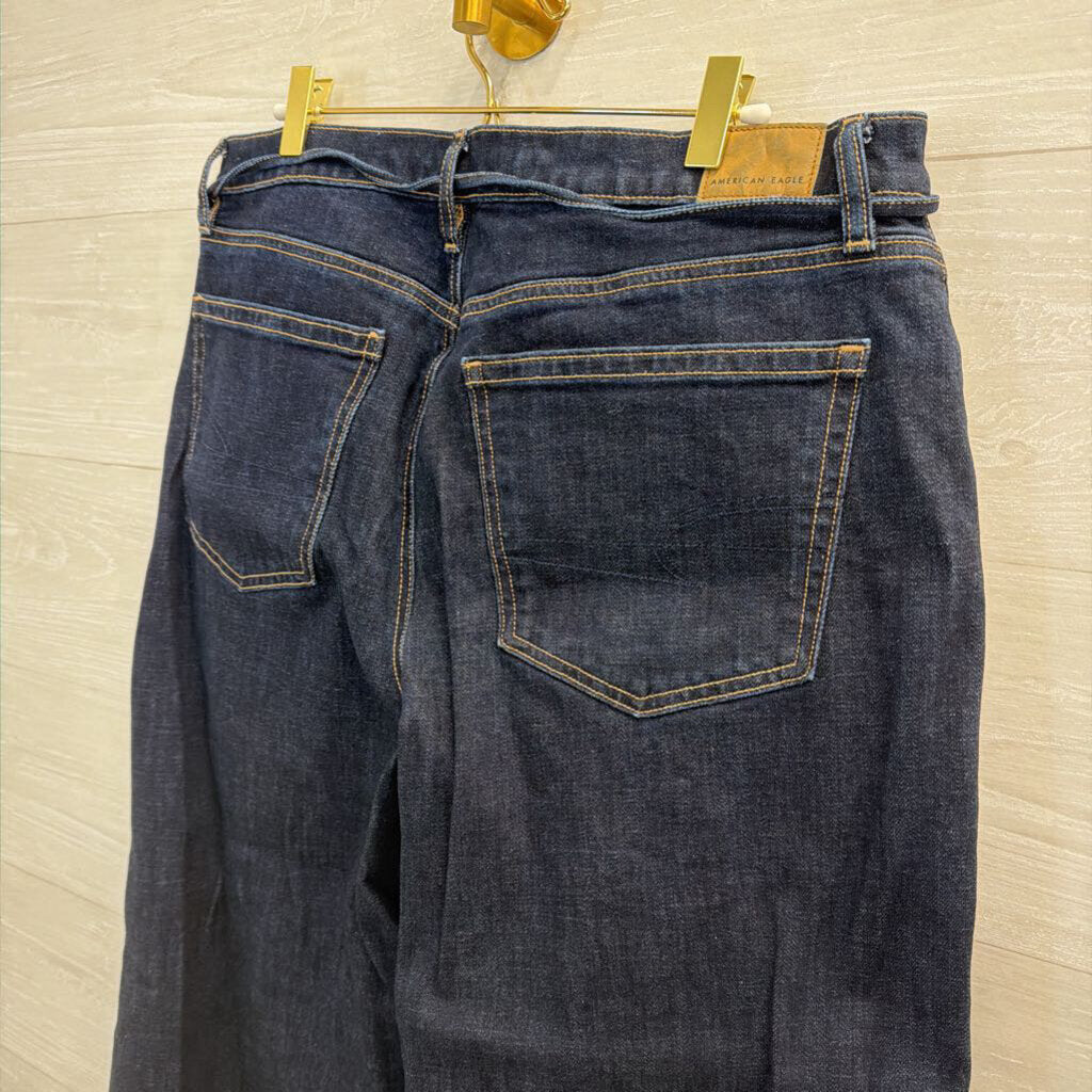 American Eagle Dark Wash Barrel Jeans 12