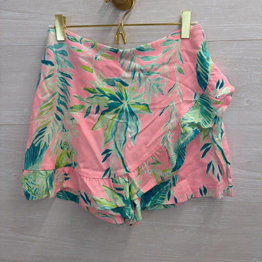 Lilly Pulitzer Pink/ Green Print Ruffle Detail Skort 2
