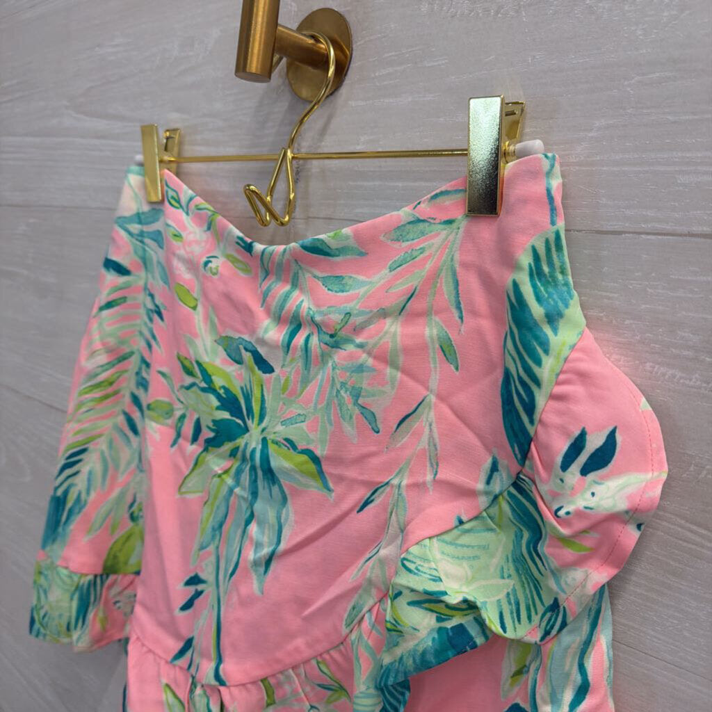 Lilly Pulitzer Pink/ Green Print Ruffle Detail Skort 2