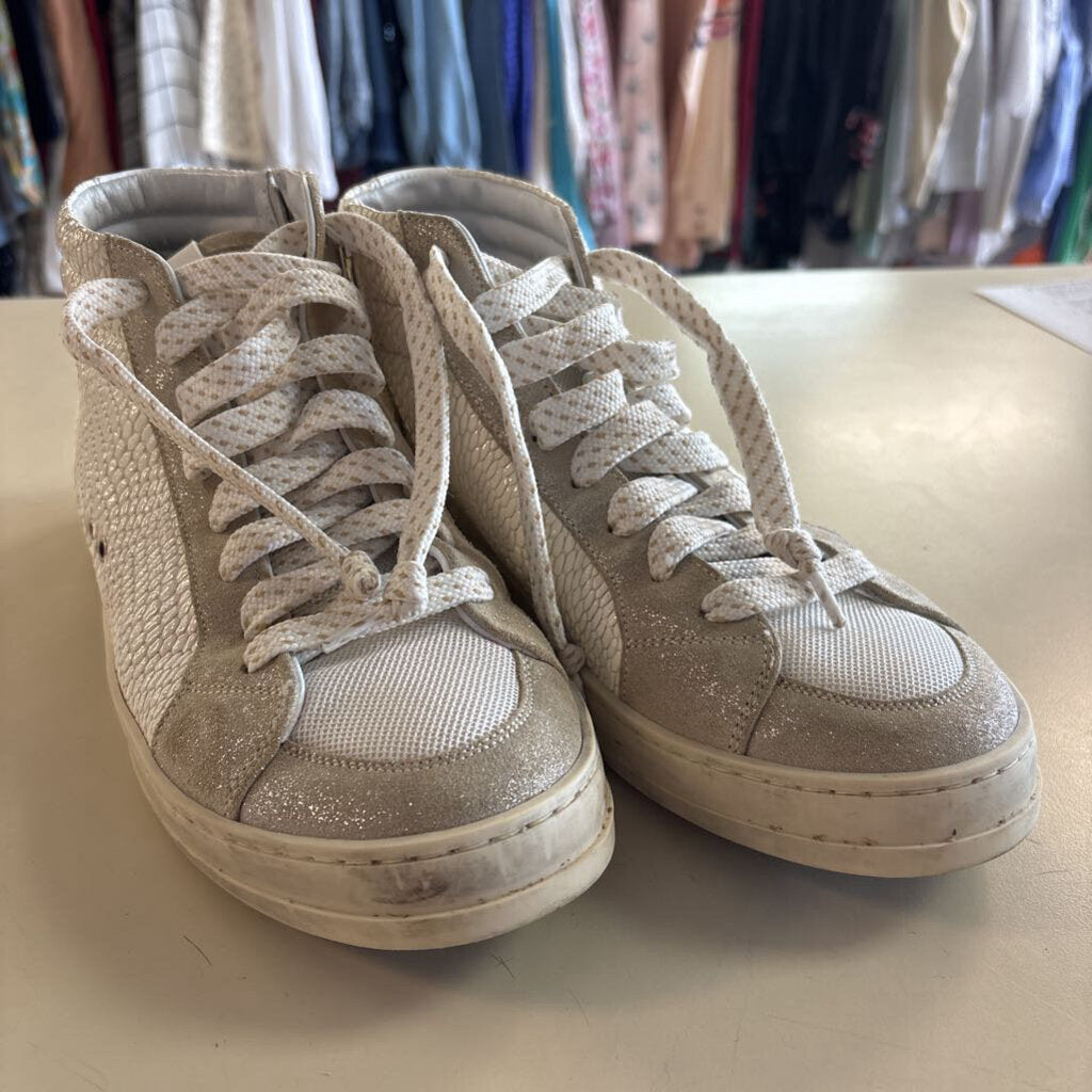 P448 White High Top Skate Leather Sneakers 38