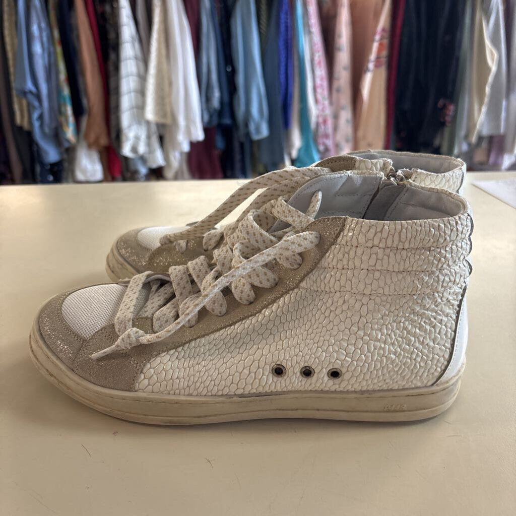 P448 White High Top Skate Leather Sneakers 38
