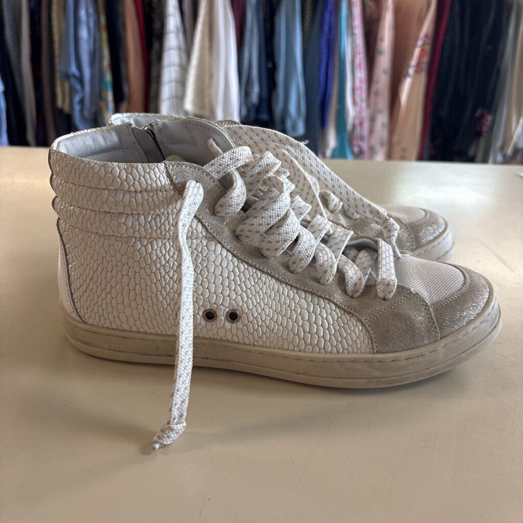 P448 White High Top Skate Leather Sneakers 38